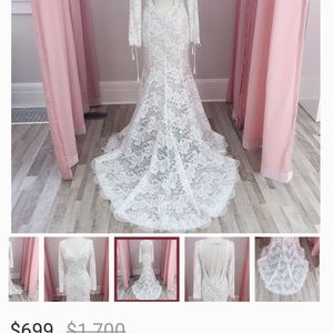 Boho willowby waters ivory/nude wedding dress